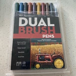 Tombow dual brush pen marker muted